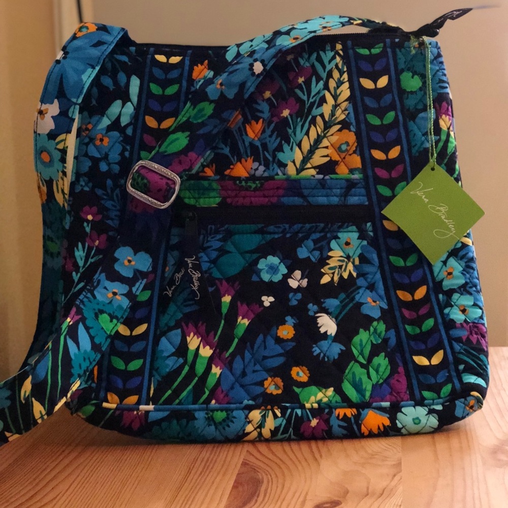 Vera Bradley Hipster Midnight Blues Floral Bag NEW
